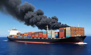 Brand auf Containerschiff